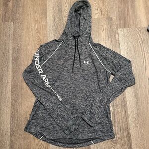 Under Armour Black and White Lightweight Hooded Top
